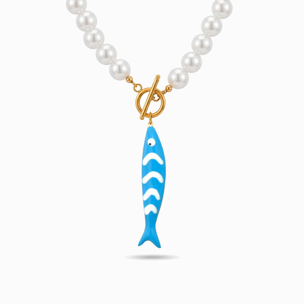 Collana Stella Marina CL0466 - Perla Sintetica e Acciaio Inox