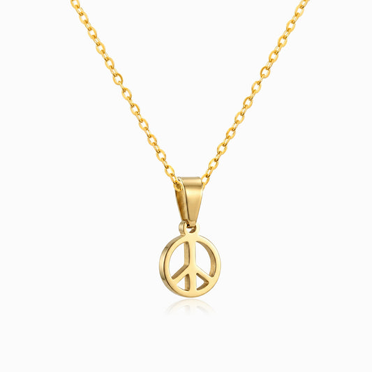 Colar Símbolo da Paz CL0123 - Aço Inox Dourado