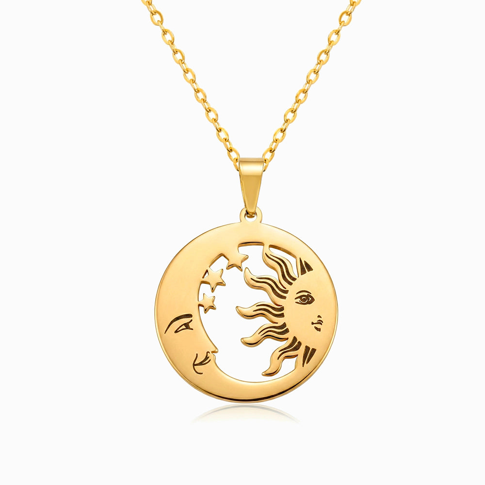 Colar Sol CL0143 - Aço Inox Dourado