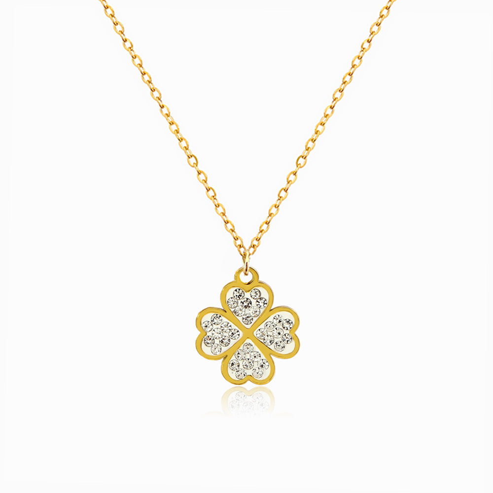 Colar Trevo de Coração CL0039 - Aço Inox