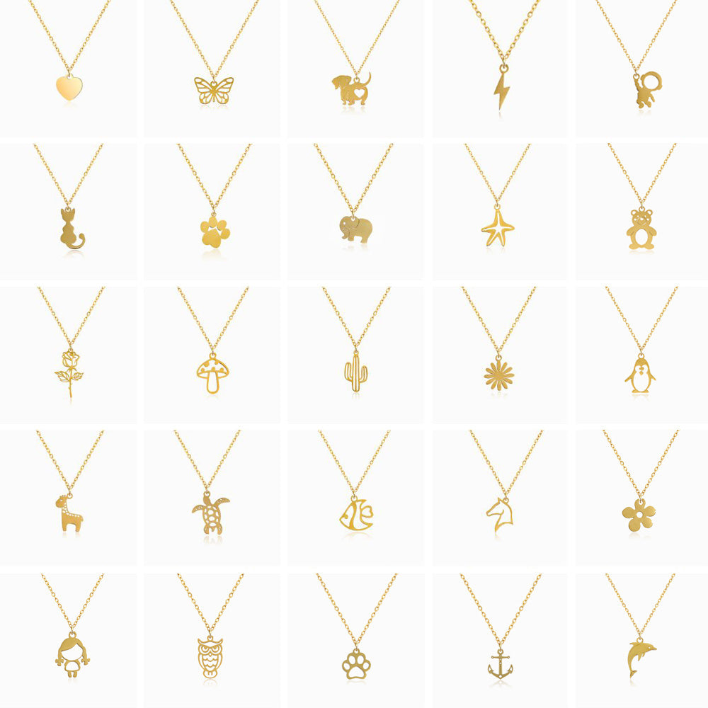 25 Colares para Crianças - Aço Inox Dourado