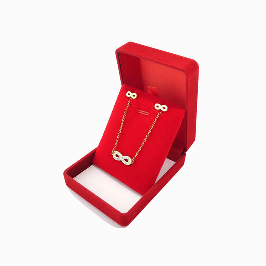 Conjunto 3pçs Símbolo do Infinito CL3044 (Caixa Incluída) - Aço Inox