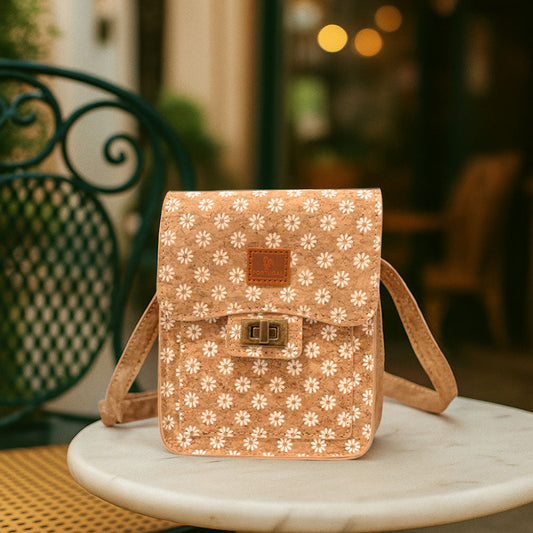 A CORK BAG IN A TABLE