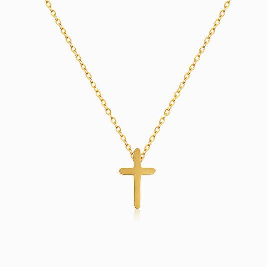 Colar Cruz CL1779 - Aço Inox Dourado