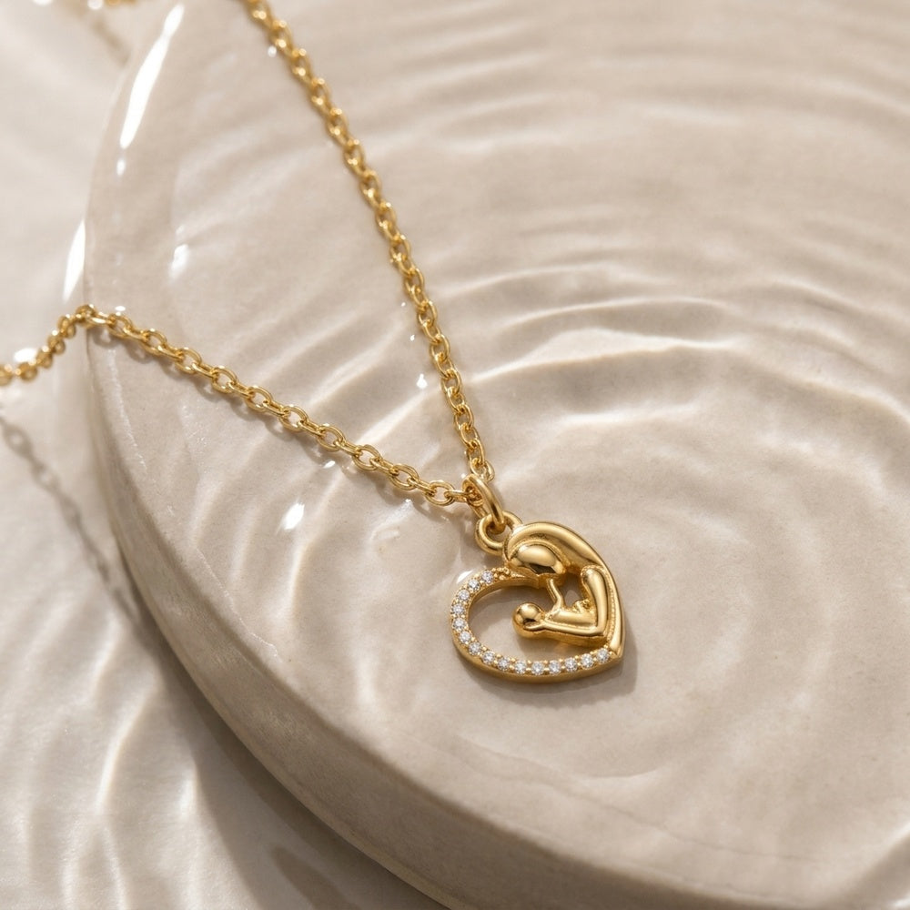Colar Amor de Mãe com Brilhantes CL0720D-MBE009 - Aço Inox_scene