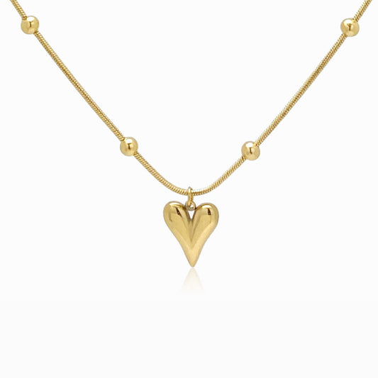 Colar Coração CL3005 - Aço Inox Dourado