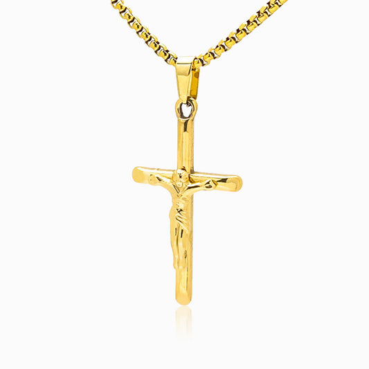 Colar Crucifixo CL5060 - Aço Inox Dourado