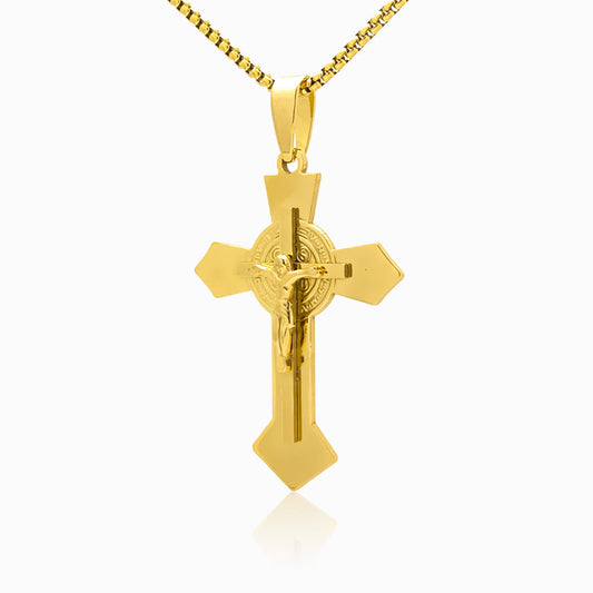 Colar Crucifixo CL5080 - Aço Inox Dourado