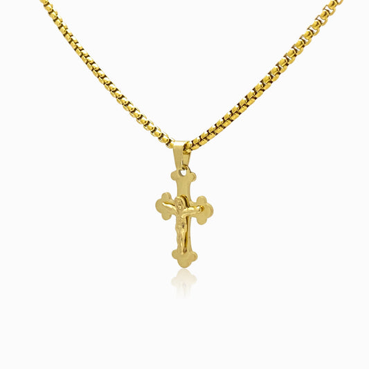 Colar Crucifixo CL5083 - Aço Inox Dourado