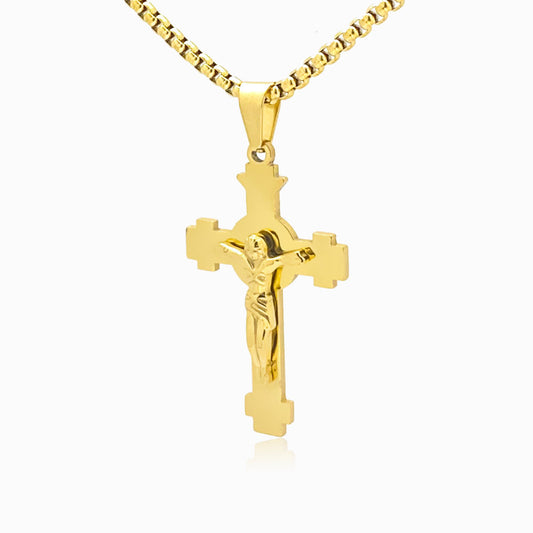 Colar Crucifixo CL5049 - Aço Inox Dourado