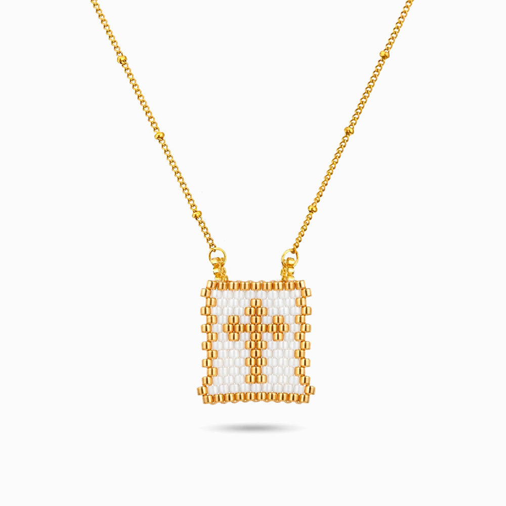 Collier Croix Miyuki CL1419 - Acier Inoxydable