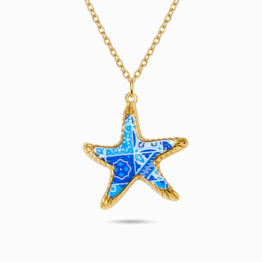 Colar Estrela do Mar CL0537D-MBE018 - Aço Inox
