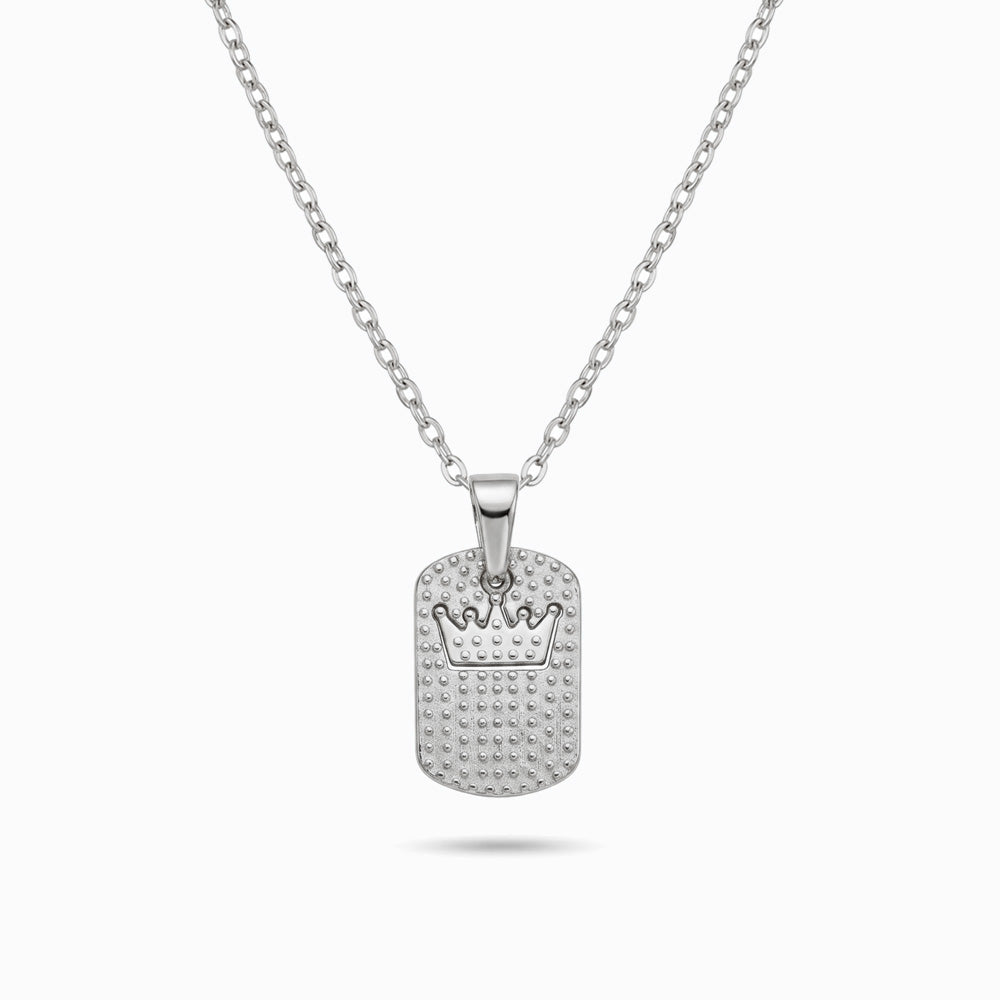 Colar Medalha com Coroa CL0660P-MBE010 - Aço Inox
