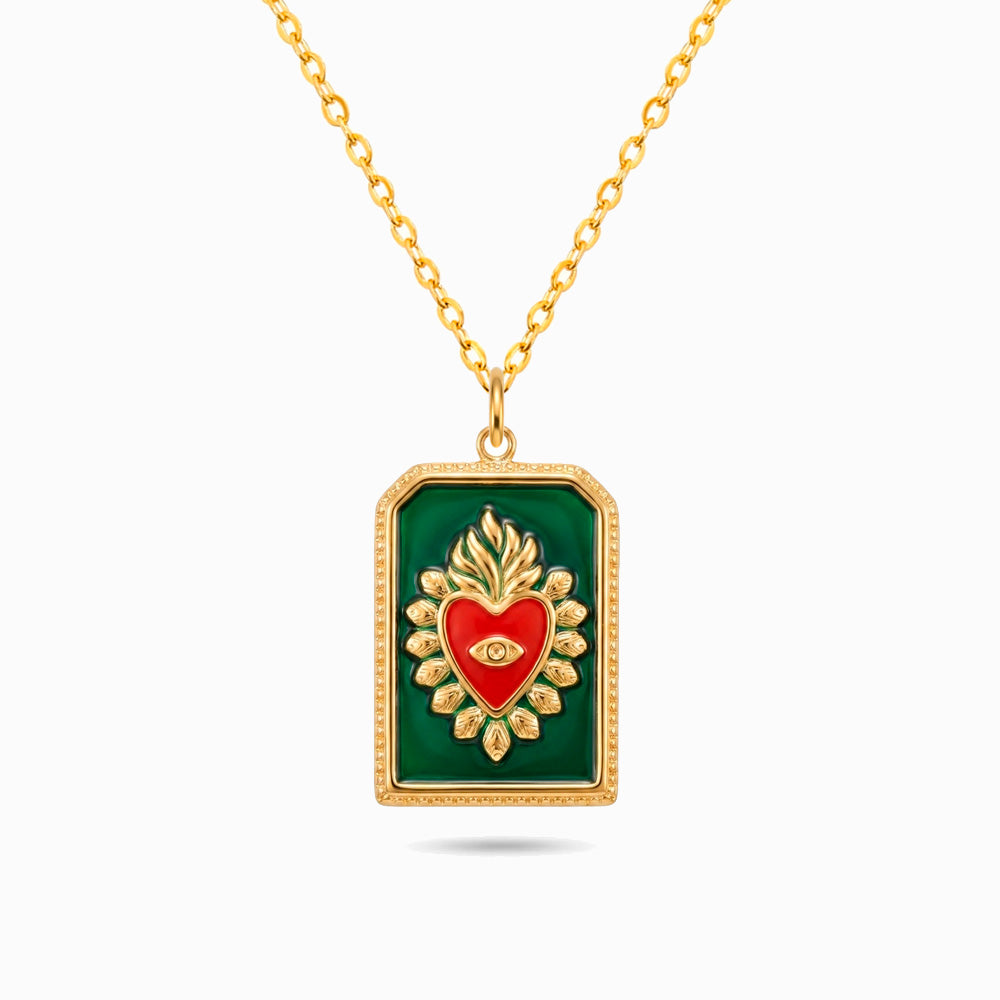 Collier Sacré Cœur Rayonnant CL0255 - Acier Inoxydable