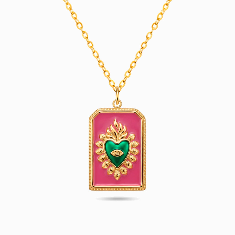 Collier Sacré Cœur Rayonnant CL0255 - Acier Inoxydable