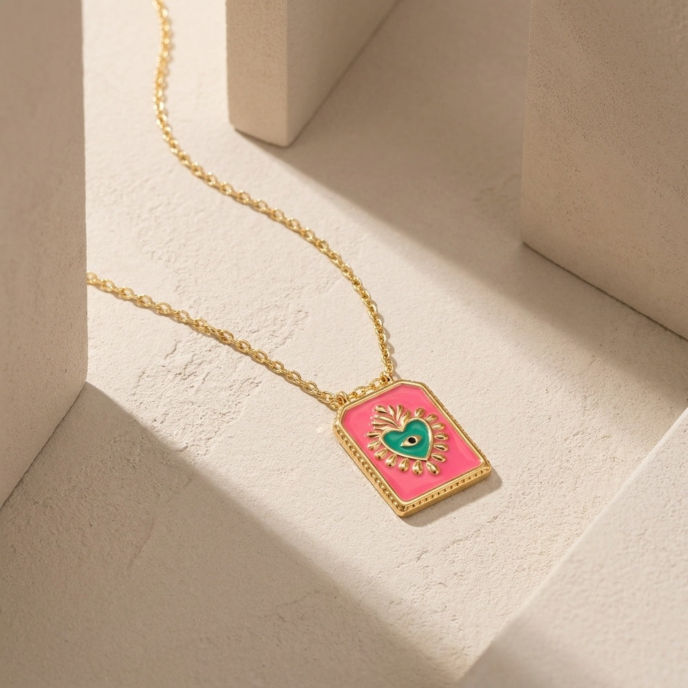 Collier Sacré Cœur Rayonnant CL0321 - Acier Inoxydable