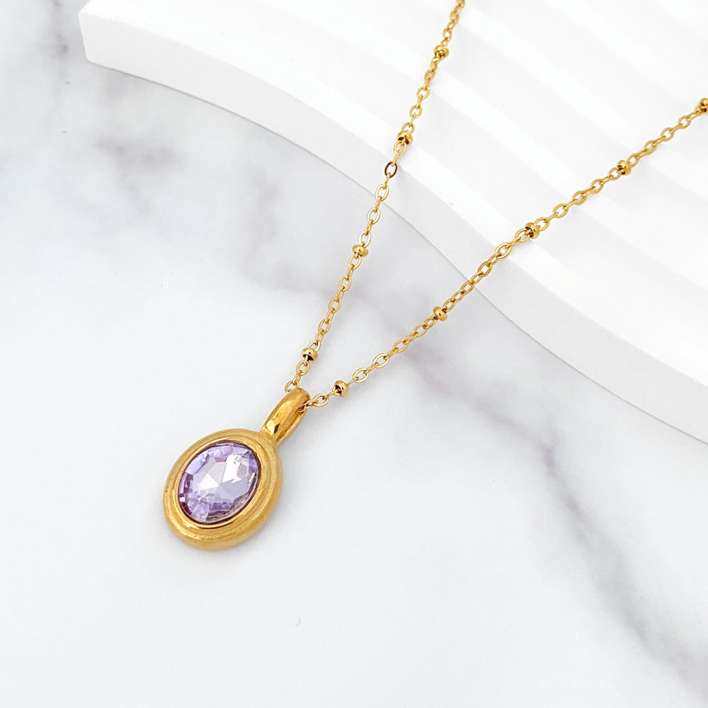 Colar Simples CL1220 - Aço Inox com Zircónia – ellabiju