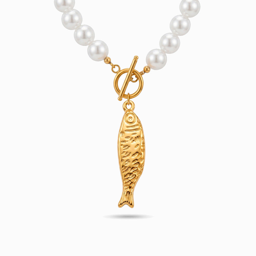 Collana Stella Marina CL0466 - Perla Sintetica e Acciaio Inox