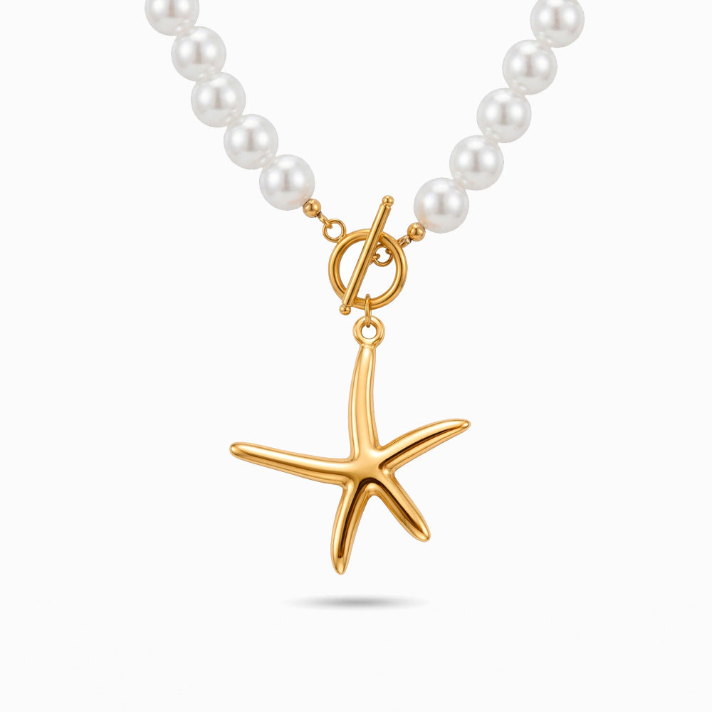 Collana Stella Marina CL0466 - Perla Sintetica e Acciaio Inox
