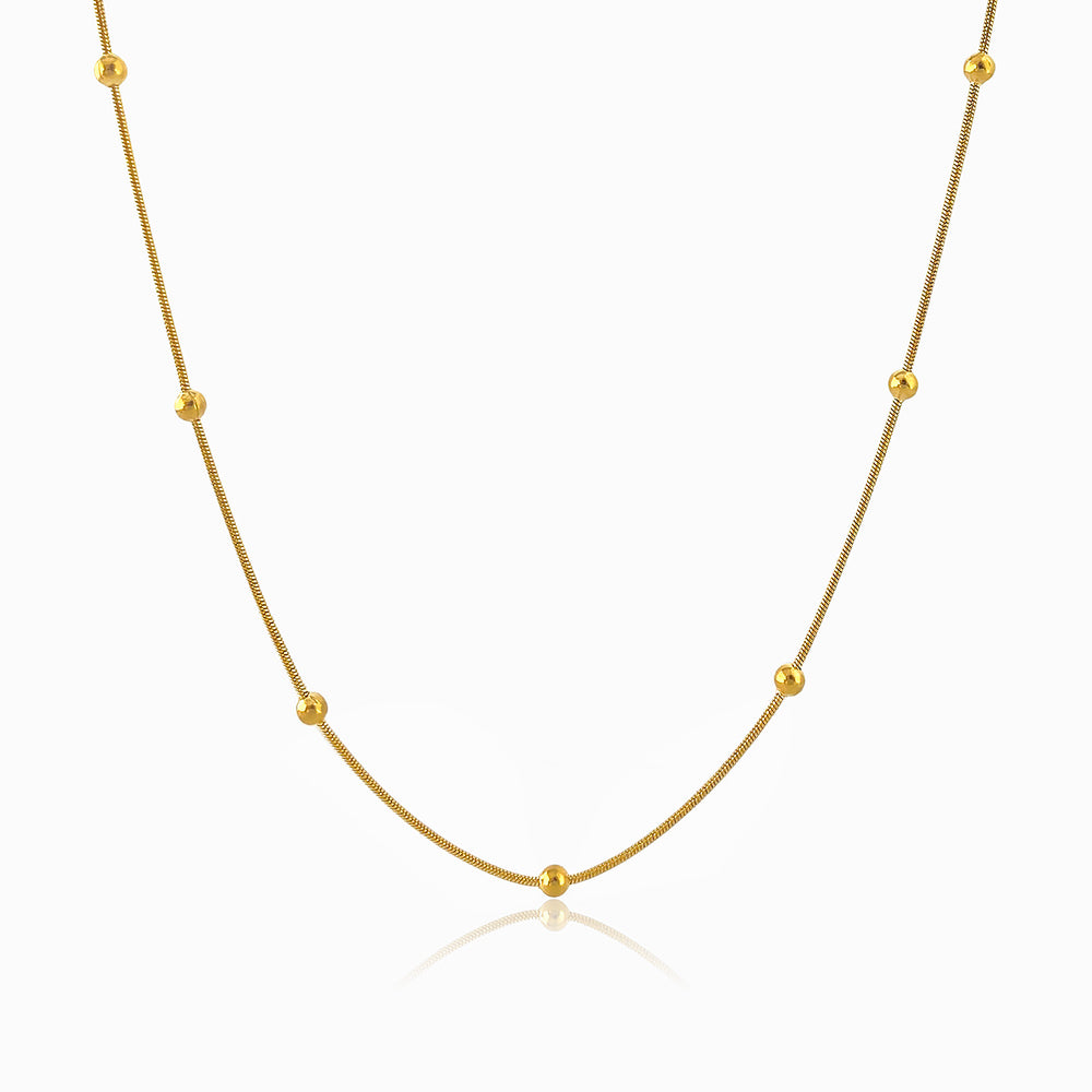 Colar com Bolinhas CL2024 - Aço Inox Dourado