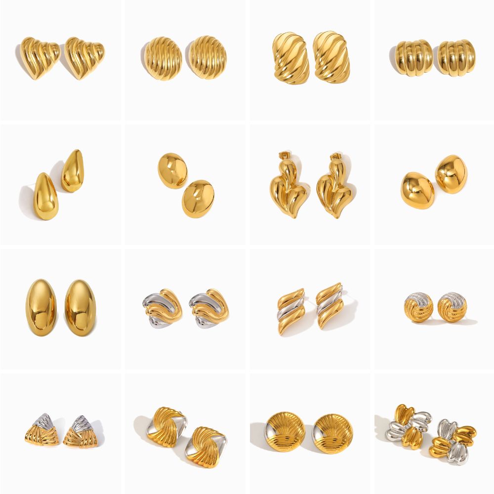 Conjunto 10 Pares de Brincos Elegantes BR1517 - Aço Inox