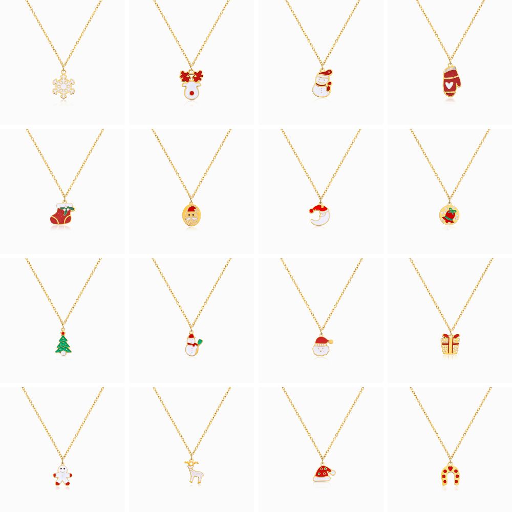 Conjunto 10 Colares de Natal CL1998 - Aço Inox