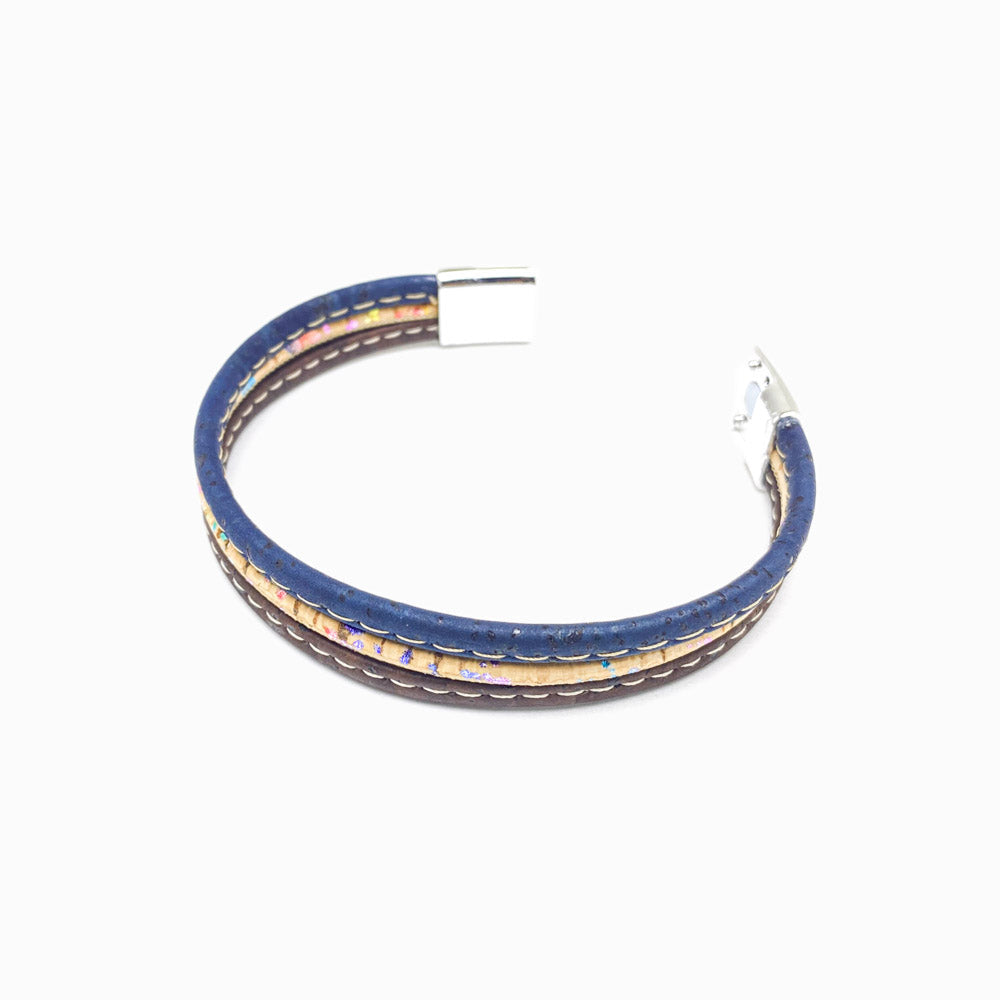 Pulseira Tripla de Cortiça Aberta