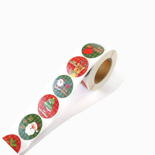 Rolo 500pçs Etiqueta Autocolante Natal 2.5cm ET0010