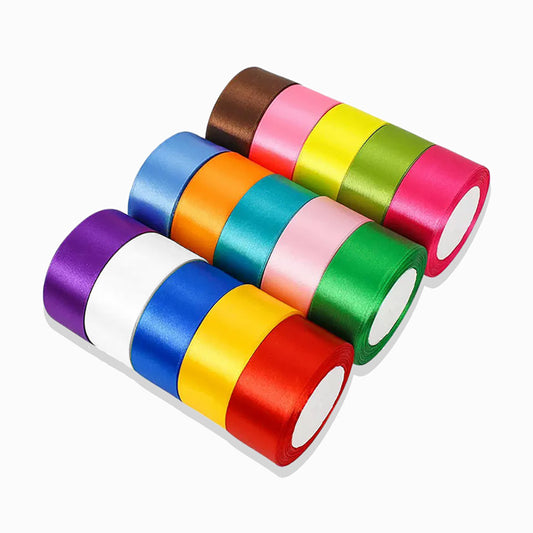 Pack 5 Rolos Mix Fita de Cetim para Embalagem FT1011 (18m/rolo)