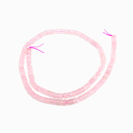 Fiada Discos Quartzo Rosa 4x2mm