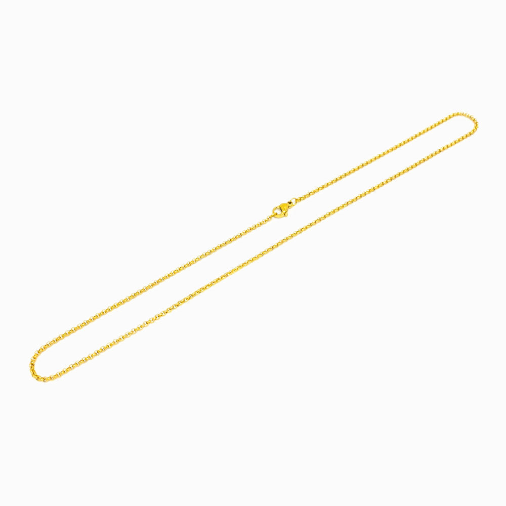 Fio Malha Portuguesa 2mm - Aço Inox Dourado