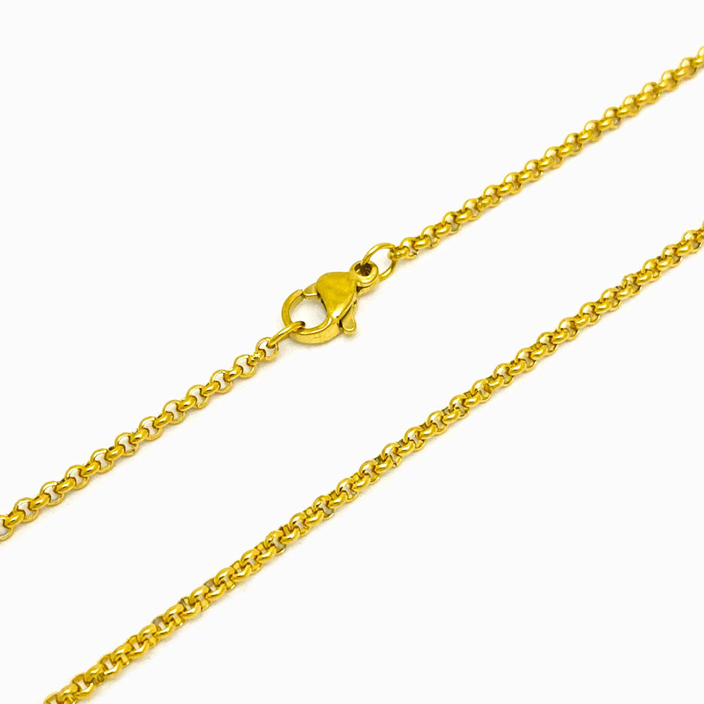 Fio Malha Portuguesa 3mm - Aço Inox Dourado com Detalhes