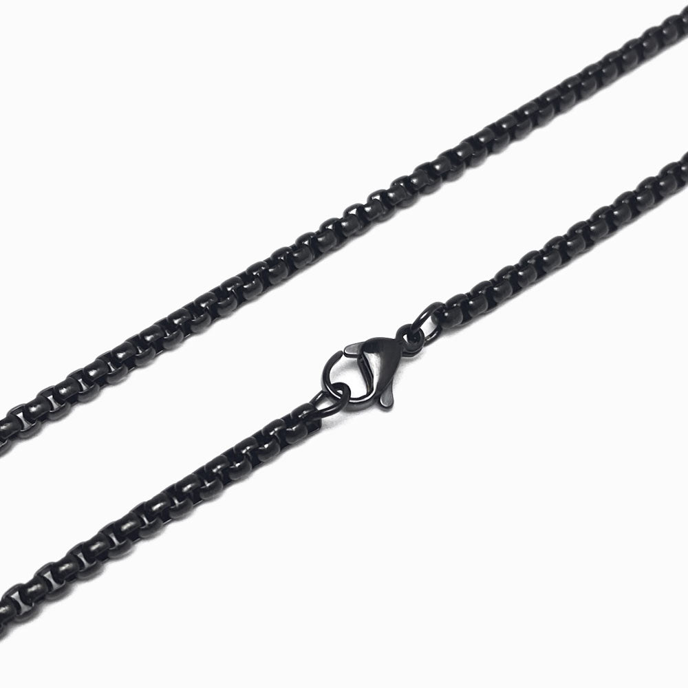 Fio Elo Quadrado de Aço Inox Preto com Detalhes