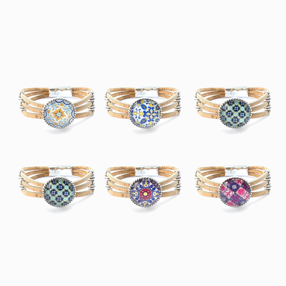Conjunto 6un Mix Pulseira de Cortiça PT4010