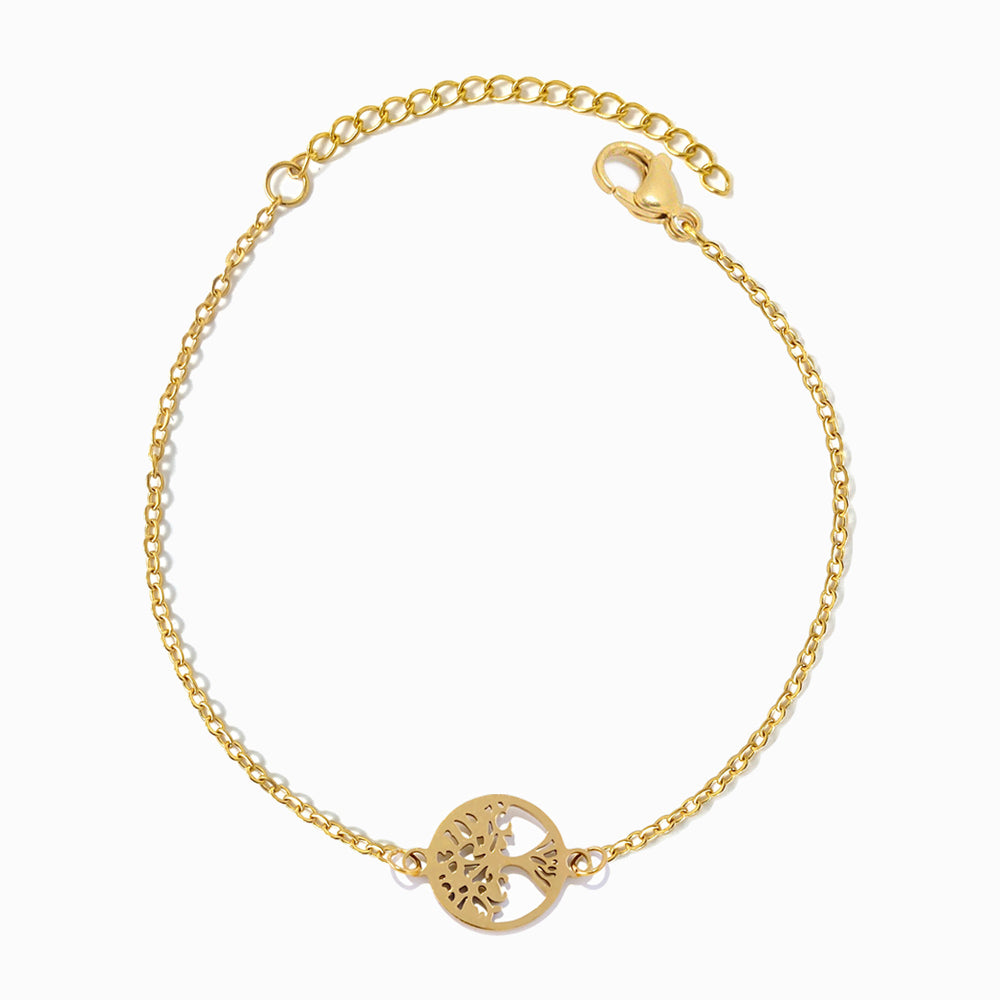 Pulseira Árvore da Vida SL2331 - Aço Inox Dourado