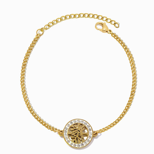 Pulseira Árvore da Vida SL2338 - Aço Inox Dourado