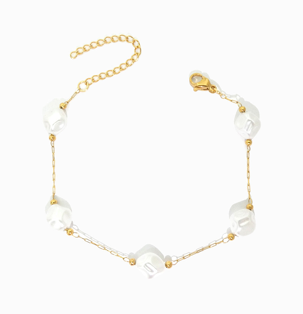 Pulseira com Pérolas Barrocas SL2241 - Aço Inox