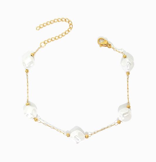 Pulseira com Pérolas Barrocas SL2241 - Aço Inox