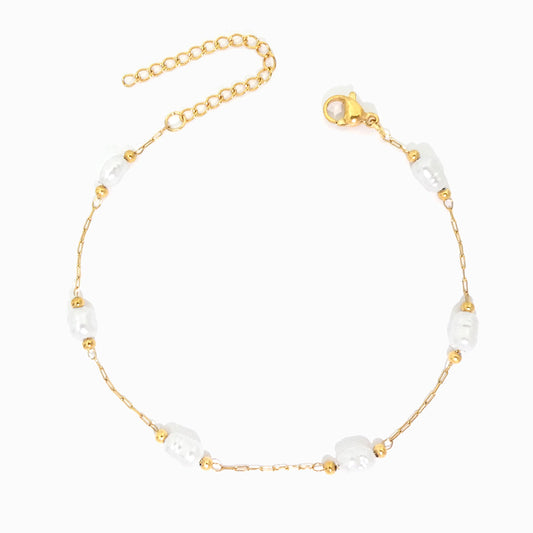 Pulseira com Pérolas Barrocas SL2242 - Aço Inox