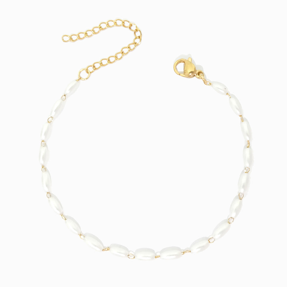 Pulseira com Pérolas Barrocas SL2243 - Aço Inox
