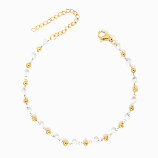 Pulseira com Pérolas SL2244 - Aço Inox