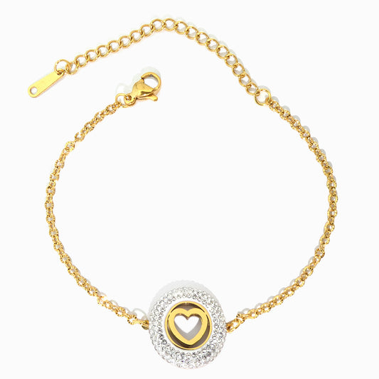 Pulseira com Coração SL3101 - Aço Inox