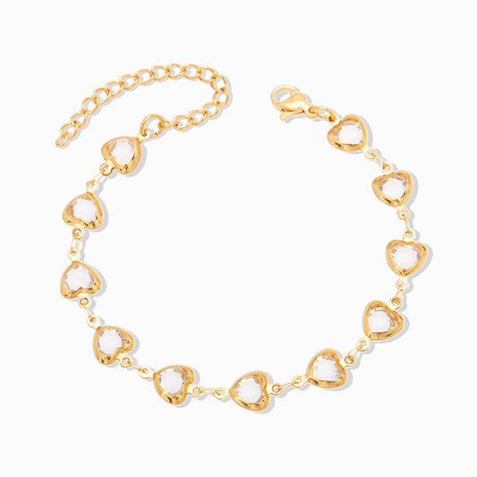 Pulseira com Corações SL2255 - Aço Inox