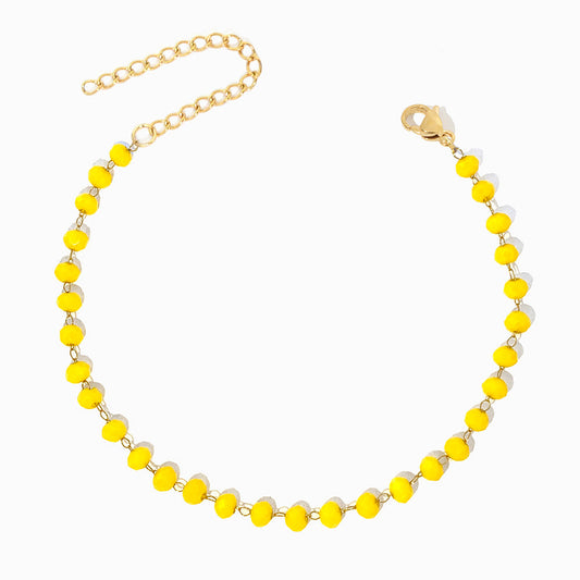 Pulseira com Cristal Amarelo SL2271 - Aço Inox