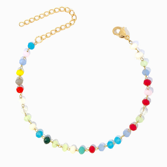 Pulseira com Cristal Mix SL2267 - Aço Inox