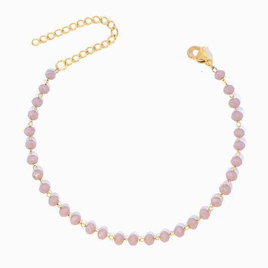 Pulseira de Pé com Cristal Lavanda SL2283 - Aço Inox