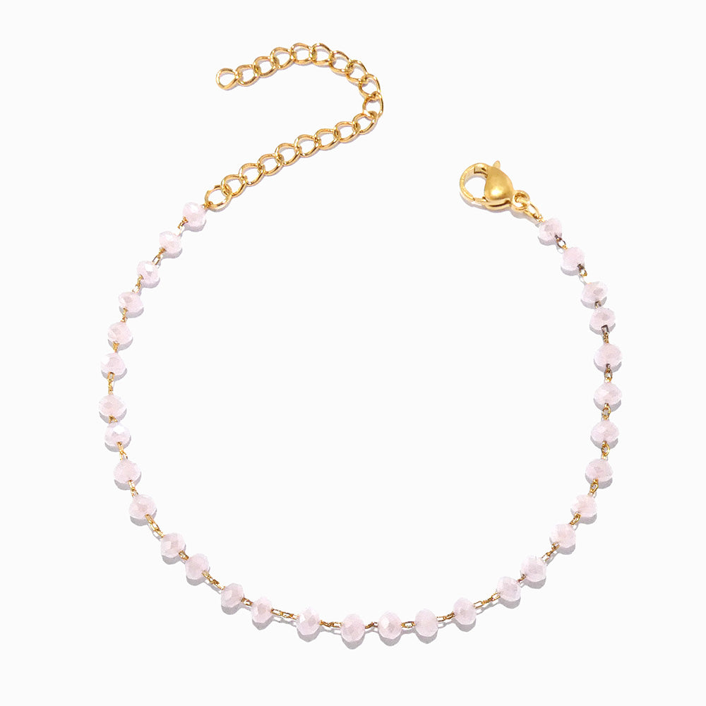 Pulseira com Cristal Rosa SL2213 - Aço Inox