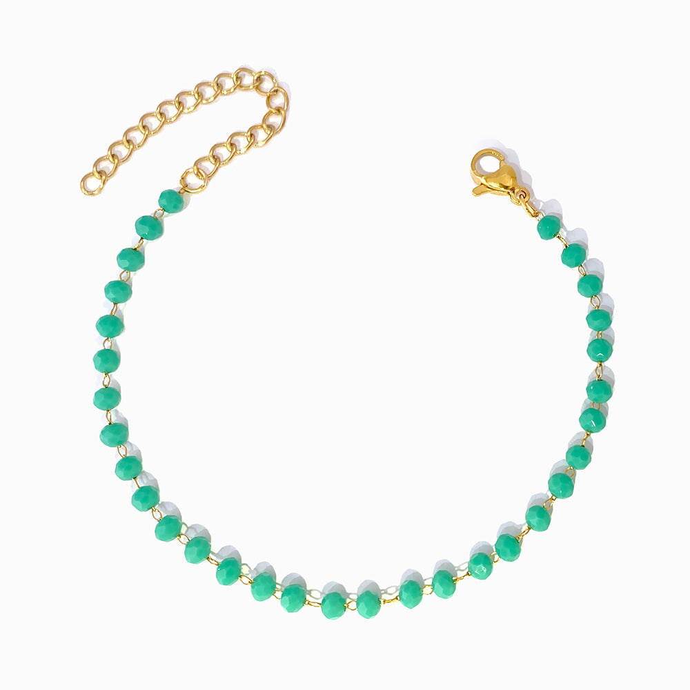 Pulseira com Cristal Verde SL2252- Aço Inox