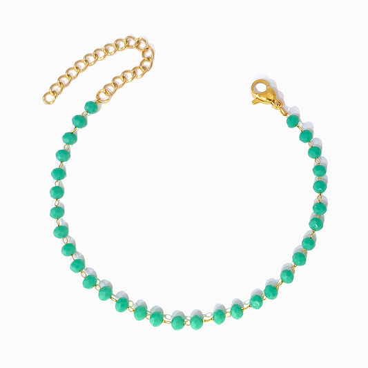 Pulseira com Cristal Verde SL2252- Aço Inox
