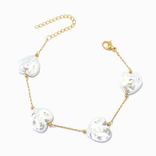 Pulseira com Pérolas Barrocas SL2294 - Aço Inox